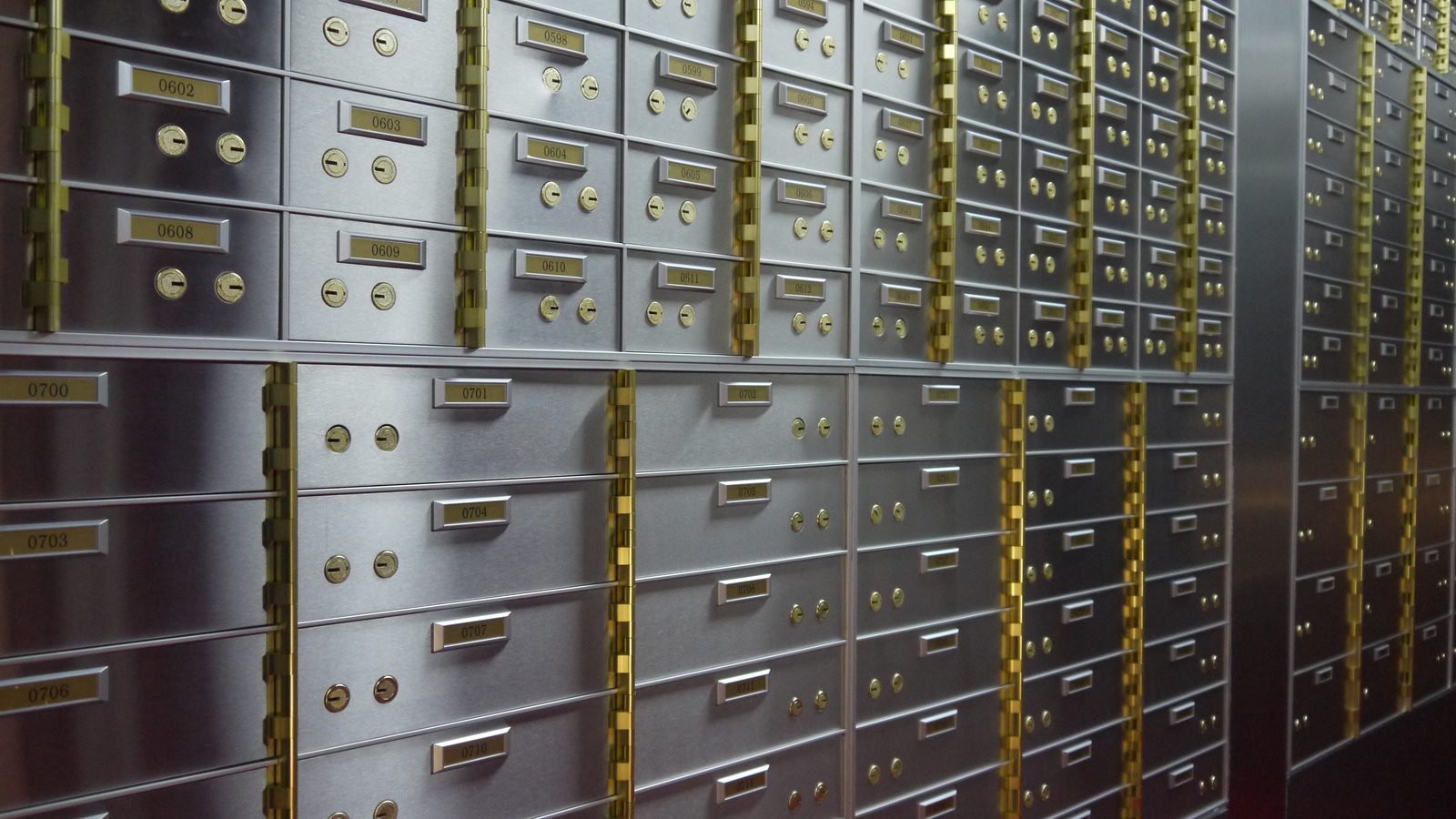 Safe deposit boxes at Bristol Vaults